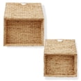 thumbnail image 6 of Casafield Set of 2 Water Hyacinth Storage Baskets (Medium/Large),  Multipurpose Organizer Rectangular Totes with Removable Lids, 6 of 7