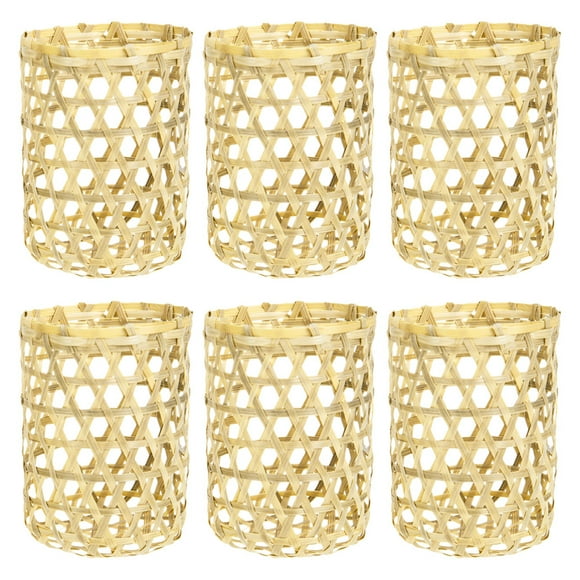 Milisten 6 Pcs Petites Housses de Vase en Bambou Manchon de Vase en Verre Décor Tasse Housses de Protection