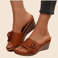 thumbnail image 5 of Iyufng Wedge Sandals for Women Floral Embellishments Slippers Summer Casual Outdoor Beach Shoes, 5 of 8