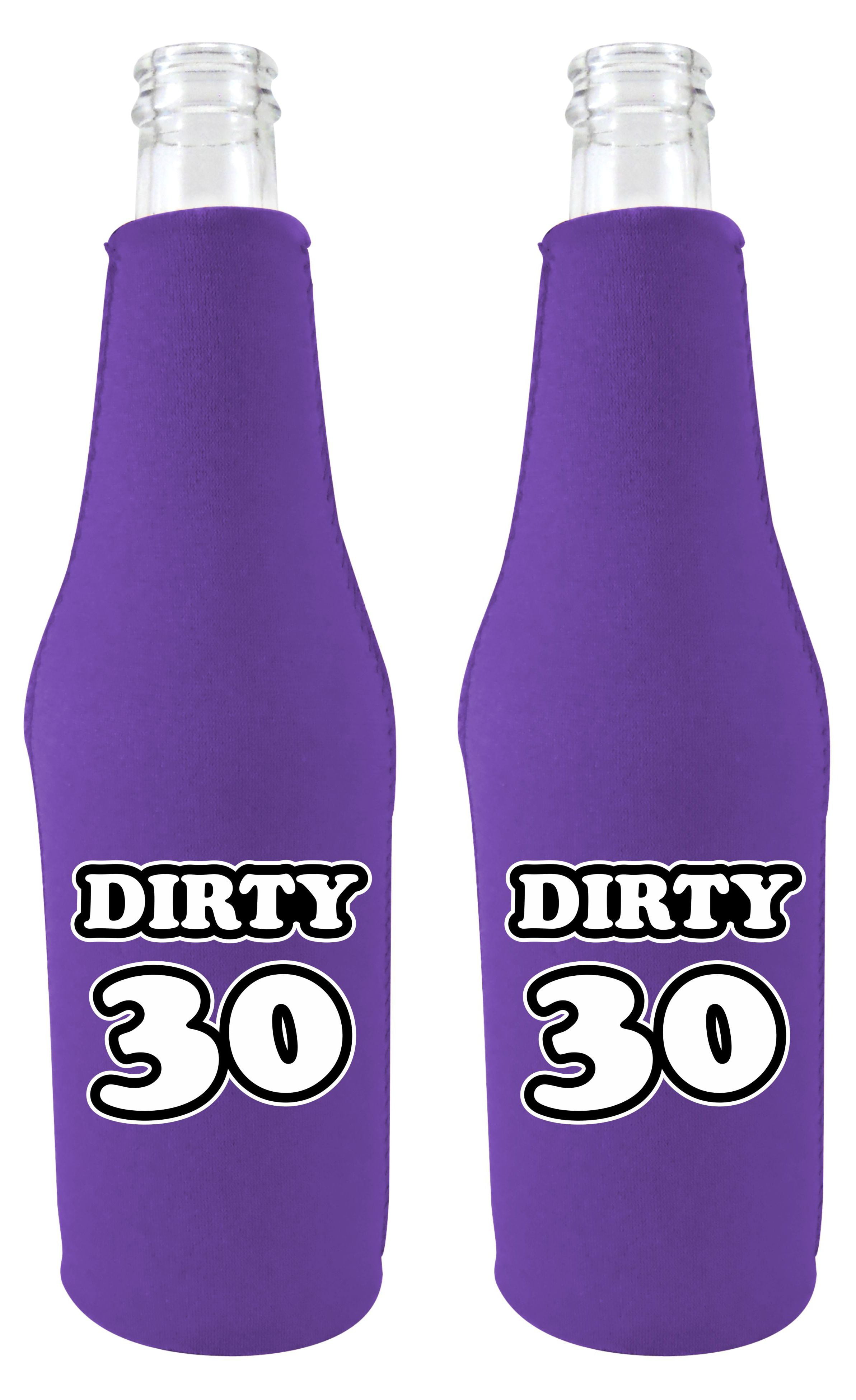 Dirty 30 (thirty) Beer Bottle Coolie Coolie (2 Pack, Purple) Walmart