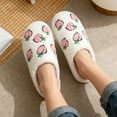 thumbnail image 2 of BERANMEY Cute Cartoon Slippers for Women Soft Plush Comfy Warm Slip-On Couple Slippers fo Women Indoor Fluffy House Slippers for Women and Men Non-slip Fuzzy Flat Slides, 2 of 9