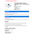 thumbnail image 2 of Power Window Switch Connector - Compatible with 2001 - 2006 GMC Sierra 1500 2002 2003 2004 2005, 2 of 2