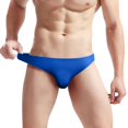 thumbnail image 1 of Aayomet Panties for Men Fit Translucent Ice Silk Low Waist Buckle G String Pants T Pants (BU1, One Size), 1 of 5