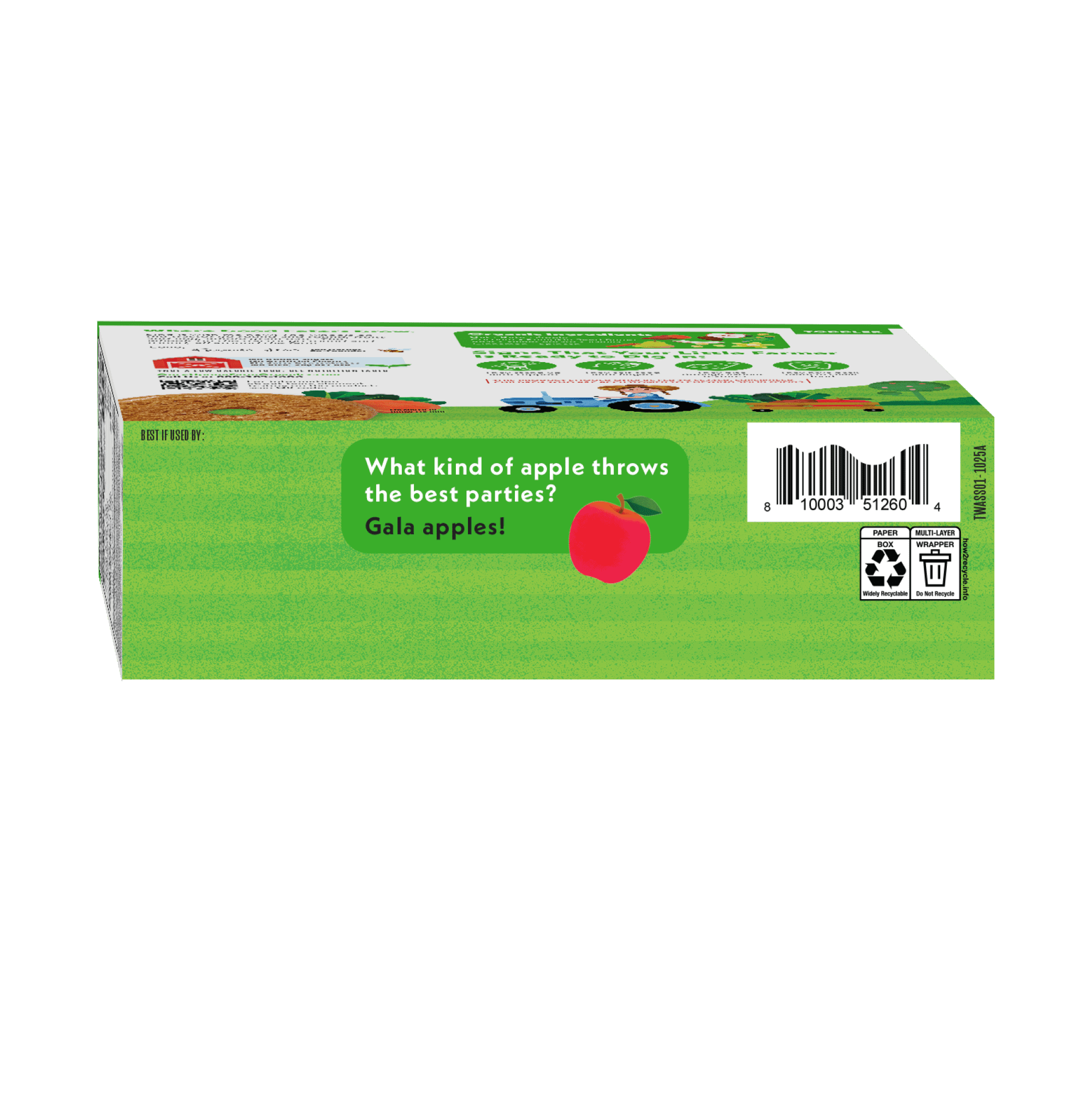 Once Upon a Farm Organic Tractor Wheels Toddler Bar, Apple, Sweet Potato & Spinach 5 Count