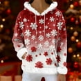 thumbnail image 4 of Hoodies For Women Oversized Winter Plush Cute Sweatshirts Pullover Trendy Fall Winter Clothes, Christmas Print Flannel Hoodie, Comfortable and Warm,Red,L, 4 of 5