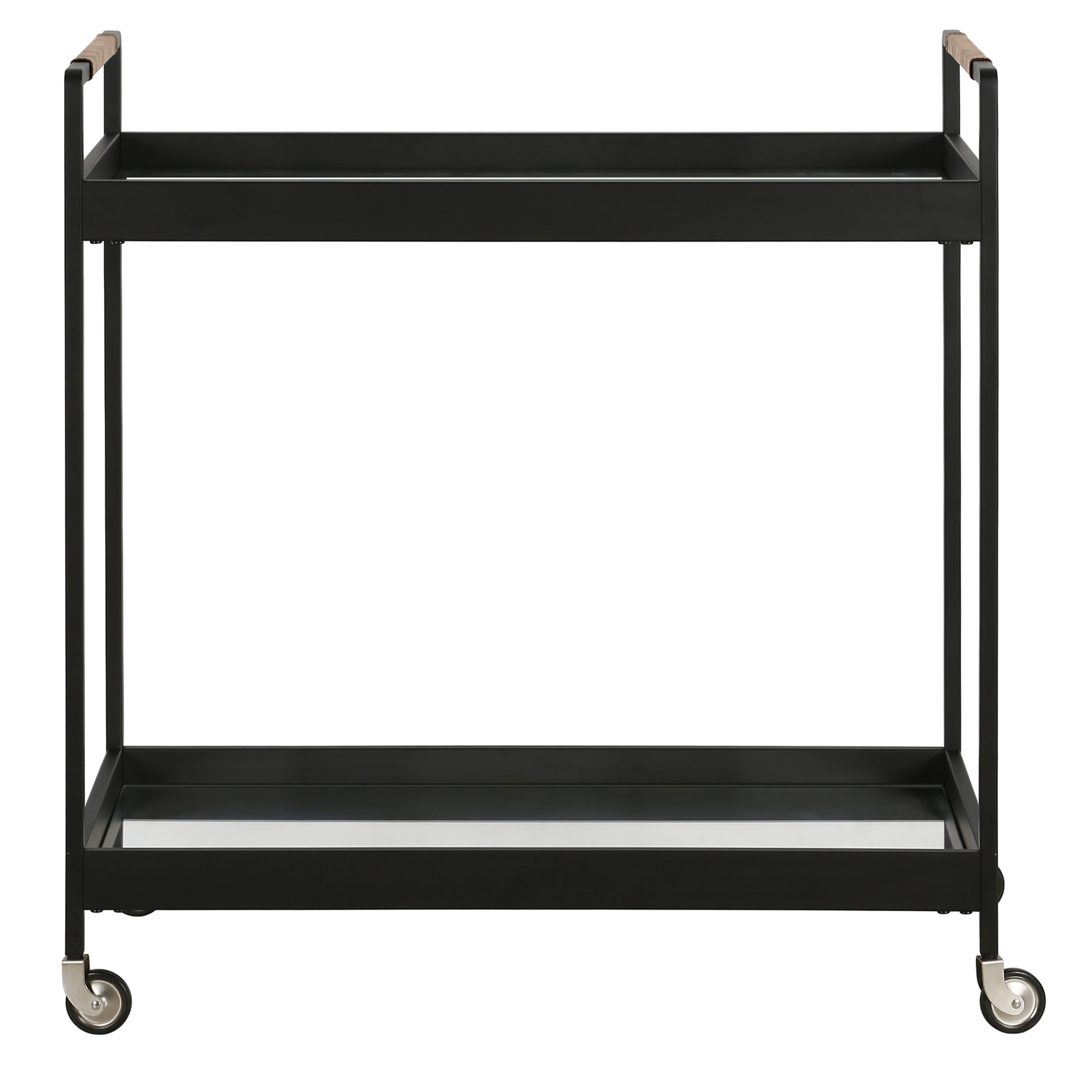 Evelyn&Zoe Modern/Contemporary 33" Wide Blackened Bronze Bar Cart
