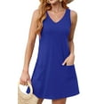 thumbnail image 3 of Fantaslook Summer Dresses for Women Casual V Neck Sleeveless Sundresses Floral Beach Short Dress with Pockets, 3 of 9