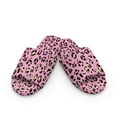thumbnail image 2 of COEQINE Leopard Print Pink Yellow Home Slippers Women Cozy Open Toe House Shoes Lightweight Slip On Bedroom Slippers Cute Women Footwear Indoor Home Slides Winter Sandals for Guest, 38-39, 2 of 7