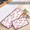 thumbnail image 5 of 2-Piece Kitchen Rugs Set Non-Slip Mats Carpet Floor for Kitchen, Bathroom (19.7"x27.6" & 19.7"x47.2") Pink Bows Pattern, 5 of 7