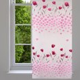 thumbnail image 3 of Cortina de ventana con estampado de tulipanes, paneles florales transparentes, 2 piezas, cortinas de flores para oficina, color rosa, 3 of 6