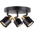 thumbnail image 2 of AIR-3 Light Track Lighting Kit, Matt Black Brass Finish Canopy with Moden Flush Mount Ceiling Spotlight for Kitchen,Dining,Living Room,Home Improvement, 2 of 4