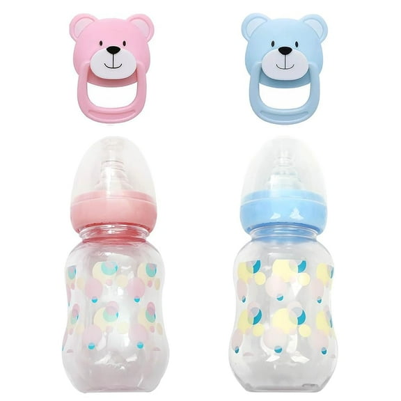Pink Blue Style Magnetic Pacifier Bottle Feeding Toy Accessories Set for 16-24 Inch Reborn Baby Dolls for Kids Gift