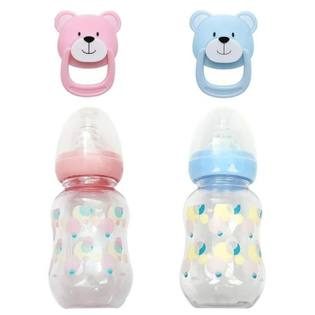Pink Blue Style Magnetic Pacifier Bottle Feeding Toy Accessories Set for 16-24 Inch Reborn Baby Dolls for Kids Gift