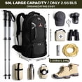 thumbnail image 5 of 50L Hiking Backpack for Men Women, Outdoor Camping Backpacking Backpack, Lightweight Travel Bag, Black - 8013, 5 of 8