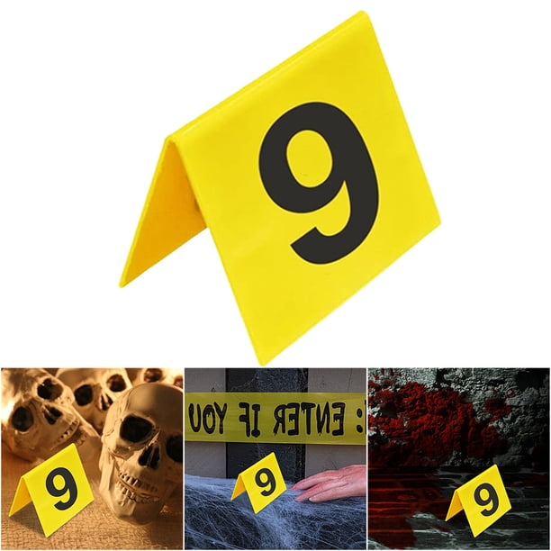 Pack De 10 Tarjetas CSI De Números Para Escena Del Crimen – Bromas Y Juegos De Misterio Para Halloween Y Fiestas Temáticas