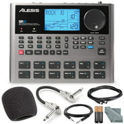 Alesis SR18 18 Bit Portable Drum Machine with Effects and Accessory Bundle w/ Cables + Fibertique Cloth + Mic Windscreen