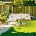 thumbnail image 4 of Costway Ensemble de Meubles de Patio d'Angle 3 Pcs avec Coussins et Petite Table Basse pour Extérieur, 4 of 9