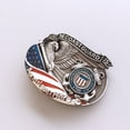 thumbnail image 4 of Antique Silver American Hero Coast Guard Enamel Oval Belt Buckle Hebilla also Stock in the US, 4 of 6