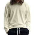 thumbnail image 2 of PNTUTB Long Sleeve for Men Waffle Pattern Casual Solid Color Round Neck Pullover T Shirt, 2 of 6