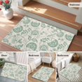 thumbnail image 6 of Retro Pastoral Washable Area Rug 2 x 3 ft Light Green Flowers Linen Background Farmhouse , Soft Non Slip Rugs Stain Repellent Indoor Felt Carpet for Living Dining Room Bedroom Home Office, 6 of 9