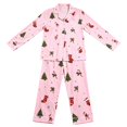 thumbnail image 3 of Pajamas Set for Women JIANLAI Women's Christmas Printed Notch Collar Pajama Set Button Down Long Sleeve Top and Long Pants Loungewear Outfit Soft Casual Sleepwear, 3 of 3