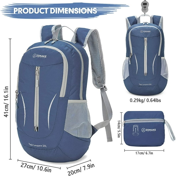 KSCD Petit sac à dos de randonnée, 25L léger sac à dos de voyage pliable  sac à dos sac à dos pour femmes hommes
