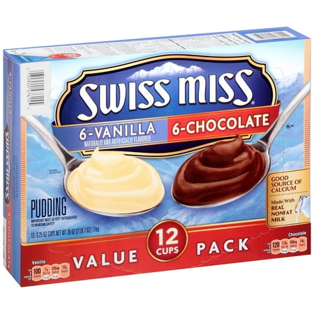 Swiss Miss® Vanilla & Chocolate Pudding 12-3.25 oz. Cups