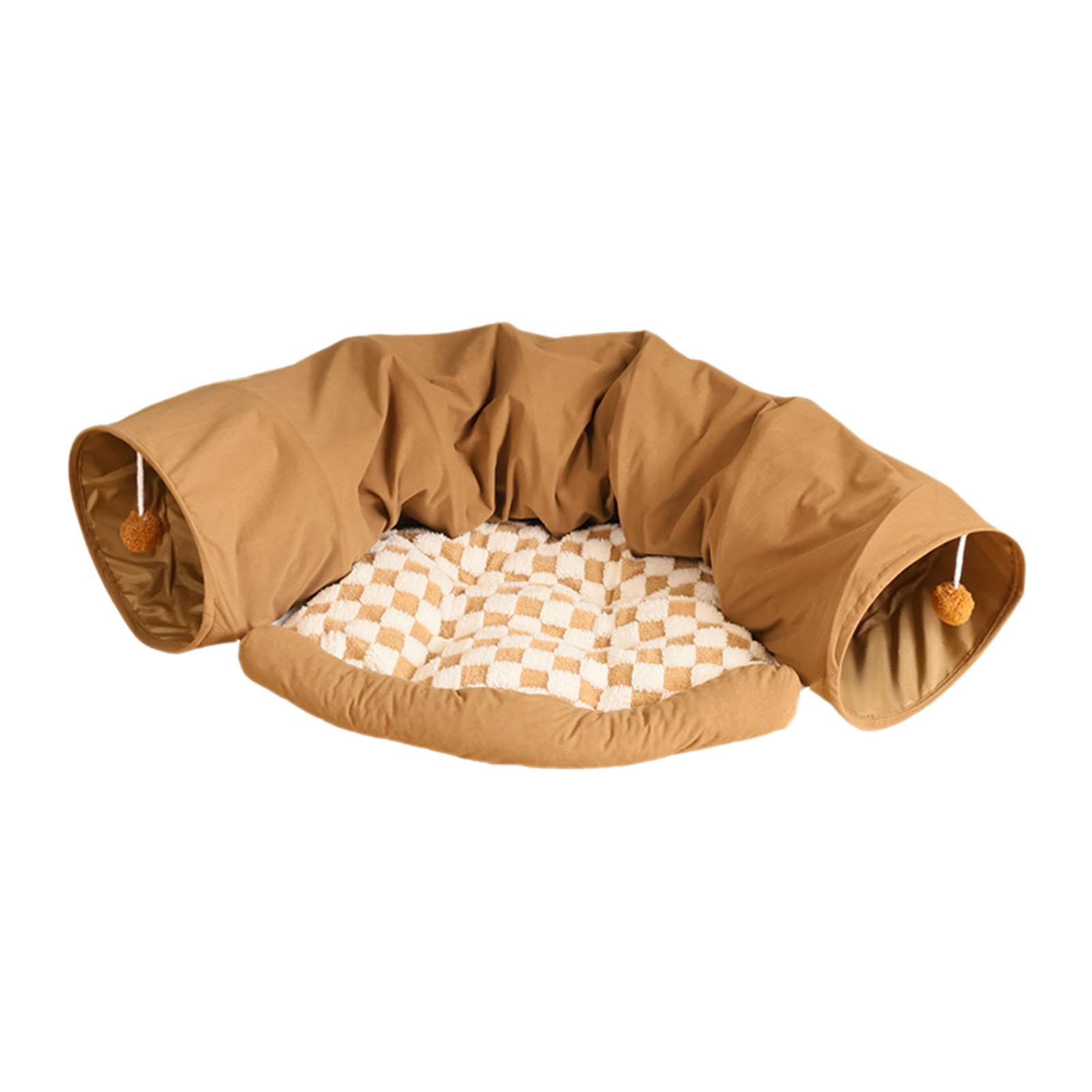 FITYLE Cat Tunnel Bed Cat Tunnel Tube Toy Interactive Cat Toy Cushion Nest Mat Dog Bed Play Tunnel Kitten for Kitty Cats Dogs Kitten