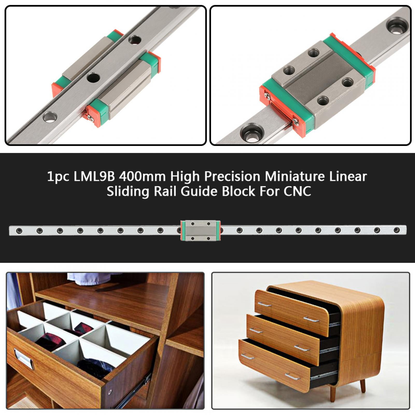 Miniatur Linearführung 400mm LML9H Linearschienen Slide Rail Guide Block CNC a0l 