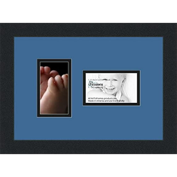 collage photo frame double mat with 2 - 3x5 openings and black frame