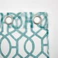 thumbnail image 6 of Mainstays Kingswood Solid and Printed Sheer Grommet Curtain Panel Set, 4 Piece, Pacifica Green, 27.5" W x 84" L, 6 of 9