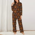 thumbnail image 2 of KLL 60s and 70s Aesthetic1 Print Women's Long Sleeve Pajamas with Pants Sleepwear Loungewear 2 Set-Medium, 2 of 7