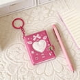 thumbnail image 1 of shyuyusa Mini Heart Photo Album Keychain, Portable Card Slot Layout, Compact Lightweight, Small Storage Book for ID Photos, Stickers and Mini Commemorative Pictures, 1 of 1