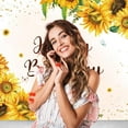 Happy Birthday Photography Backdrop Farmhouse Rustic Sunflower Backdrop