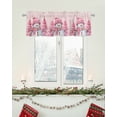 thumbnail image 6 of Curtain Valance for Windows Pink Snowman Christmas Tree Kitchen Valances Rod Pocket Short Curtains,Watercolor Xmas Trees Snowflake Window Treatment Panel for Living Room Bathroom Bedroom 54x18in, 6 of 8
