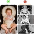 thumbnail image 4 of Almohada de viaje portátil para bebés, almohada ajustable para la cabeza y el cuello del bebé, soporte para asiento de coche, diseño ergonómico suave y transpirable, color blanco., 4 of 5
