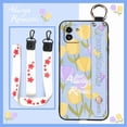 thumbnail image 5 of LYM-Phone Case For Samsung Galaxy A03 Global/SM-A035F, Phone Holder Back Cover Lanyard Anti-dust Oil Painting Silicone Wrist Strap Waterproof Kickstand Durable Soft case Dirt-resistant, 5 of 9