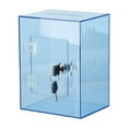 thumbnail image 1 of Alcancía acrílica para ahorrar dinero, con cerradura, para escritorio, manualidades, multiusos, transparente azul, 1 of 9