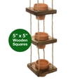 thumbnail image 4 of Excello Global Products 4 Pot Hanging Planter: Farmhouse Solid Wood Rustic Distressed wood. Includes 4  small ceramic pots.? Ready to Hang. - EGP-HD-0407, 4 of 5
