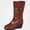 Brown, variant on WAVSUF Women's Wide Calf Boots Pointed Toe Anti Slip Arch Support Fall Faux Leather Wedge Boots 6