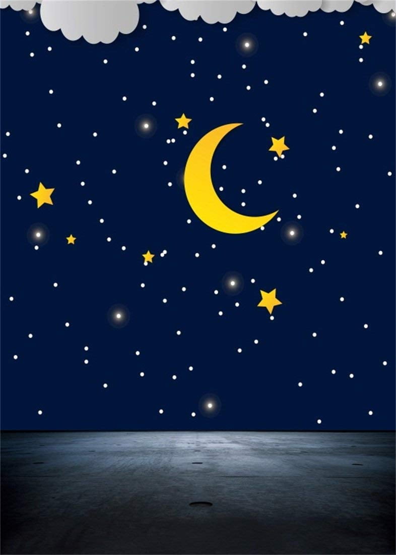 ABPHOTO 5x7ft Photography Backdrop Cartoon Night Sky Background with Moon  Star Cloud Photo Background Backdrops for Photo Shoots Photo Studio Props -  