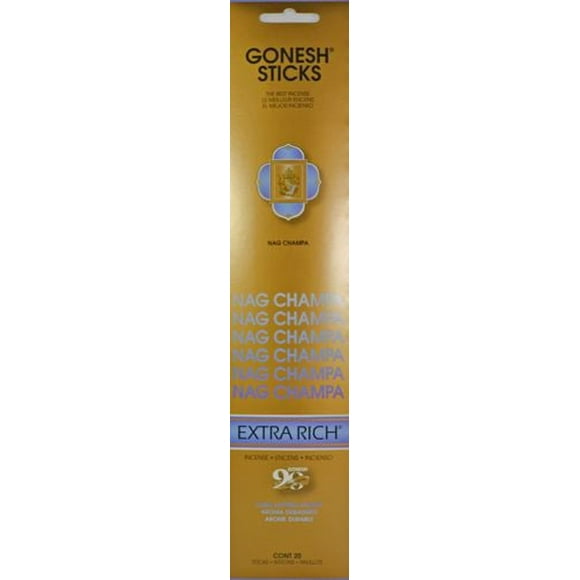 Bâtonnets d’encens Gonesh – Nag Champa Paq. de 20