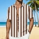thumbnail image 1 of Ceisia Men's Vertical Stripe Short Sleeve Button Down Casual Shirt for Beach Vacation Coffee XXL Gifts, 1 of 6