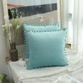 thumbnail image 1 of Throw Pillow Cases Pack de 2 acogedoras fundas de cojín de felpilla suave teñidas sólidas para sofá decoración del hogar 18 X 18 pulgadas verde azulado, 1 of 5