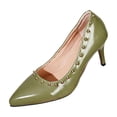 thumbnail image 2 of Women High Heels Pumps Studded Rivet Party Wedding Shoes Women's Stilettos Pointed Toe Closed Slip On Casual Party Prom Dress Shoes, 2 of 9