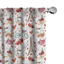 Ambesonne Romantic Curtains, Paris Valentines Day, Pair of 28"x63", Multicolor