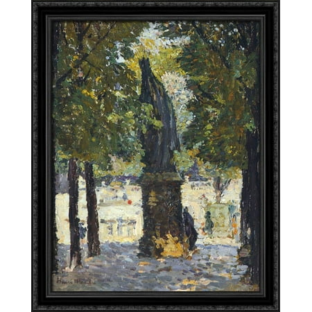 Garden of Luxembourg 28x34 Large Black Ornate Wood Framed Canvas Art by Henri Martin