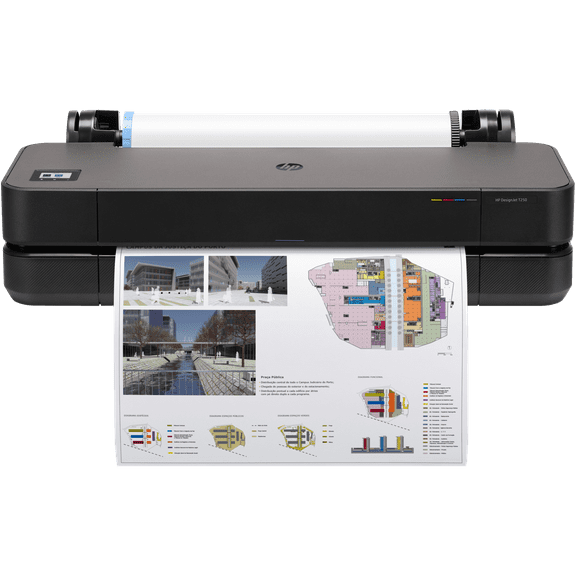 HP Designjet T250 A1 Inkjet Large Format Printer, Includes Printer, 24" Print Width, Color