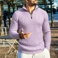 thumbnail image 4 of Lpmadey Men's Quarter Zip Pullover Sweater Lightweight Mock Neck Sweatshirts Waffle Knit Long Sleeve Golf Shirts, 4 of 6