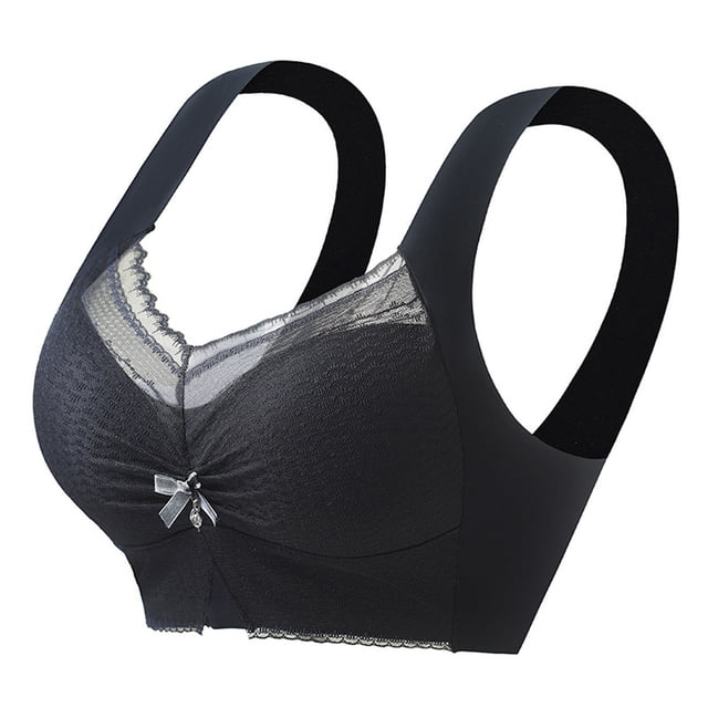 Brasier sin Varillas Mujer Tela de Mantequilla Sujetador de Copa Fija sin Aro de Acero con Espalda de Encaje para Mujer, conjunto de Chaleco con Fruncido y Caída Extra Grande